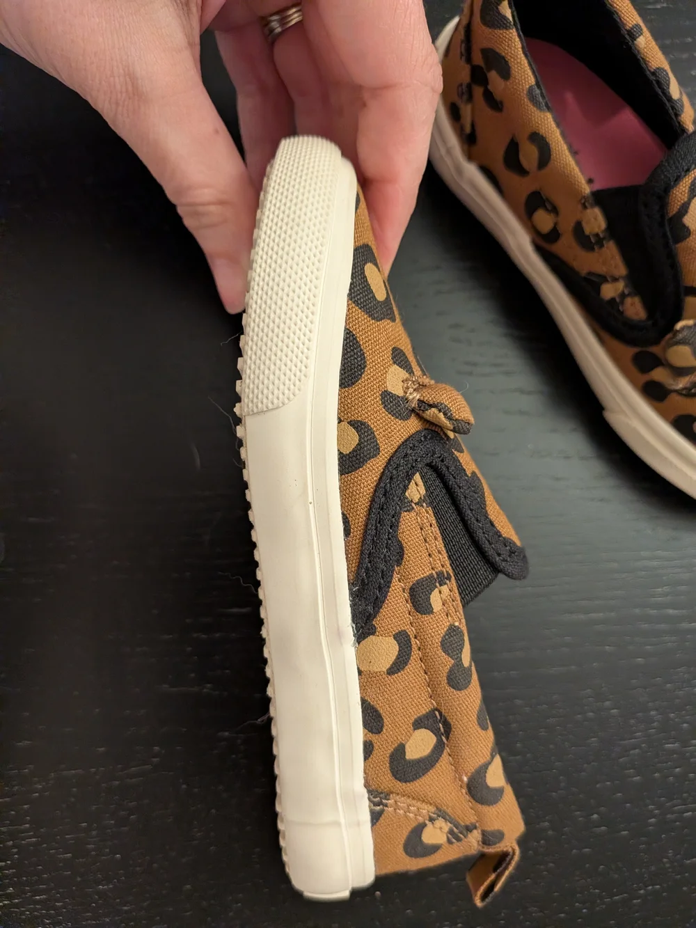 Old Navy Kids Slip-On Leopard Print Sneakers - Brown & Black